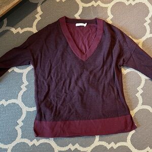 rag & bone V-Neck Sweater in Rich Burgundy